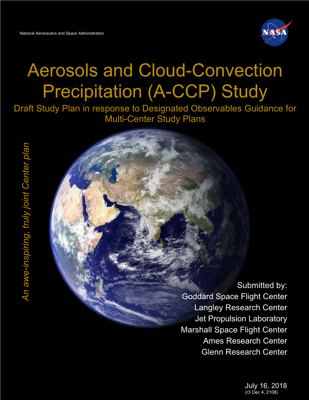 Aerosols and Cloud-Convection Precipitation (A-CCP) Study Draft Study Plan in Response to Designated Observables Guidance for Multi-Center Study Plans