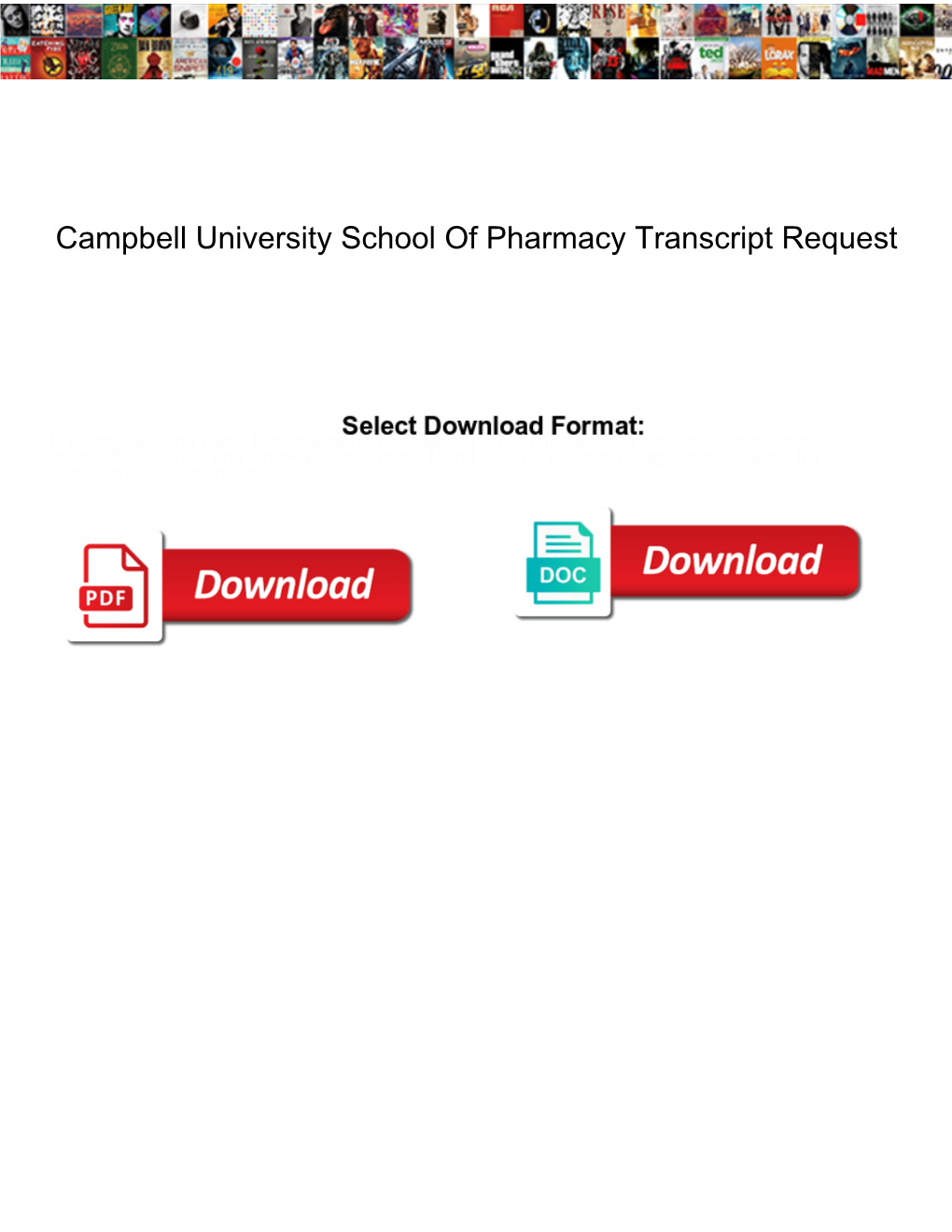 Campbell University School of Pharmacy Transcript Request