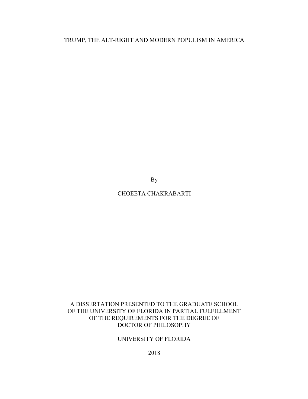 University of Florida Thesis Or Dissertation Formatting