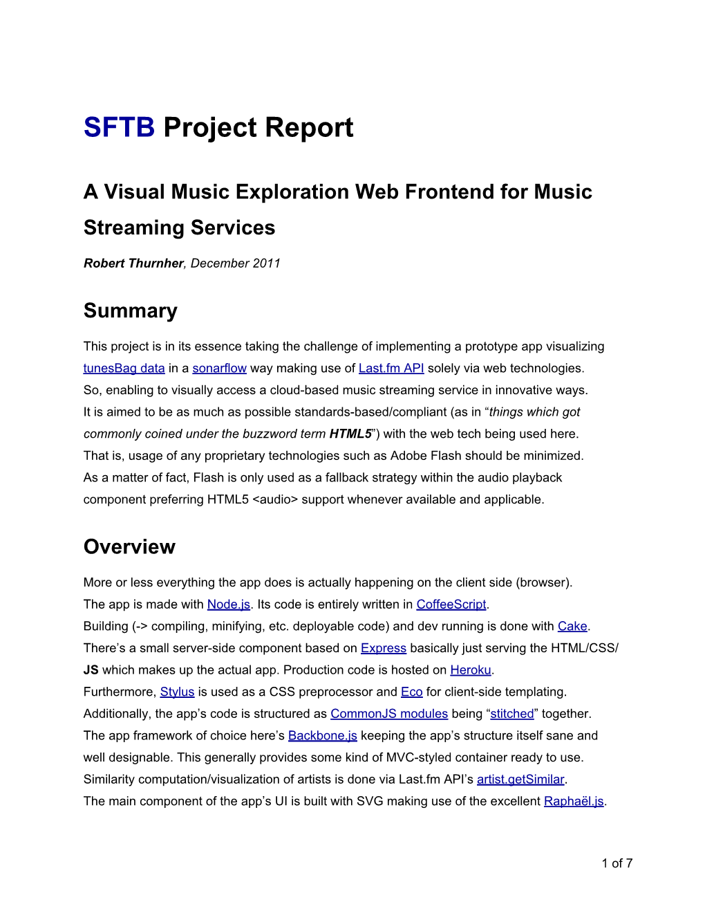 SFTB Project Report