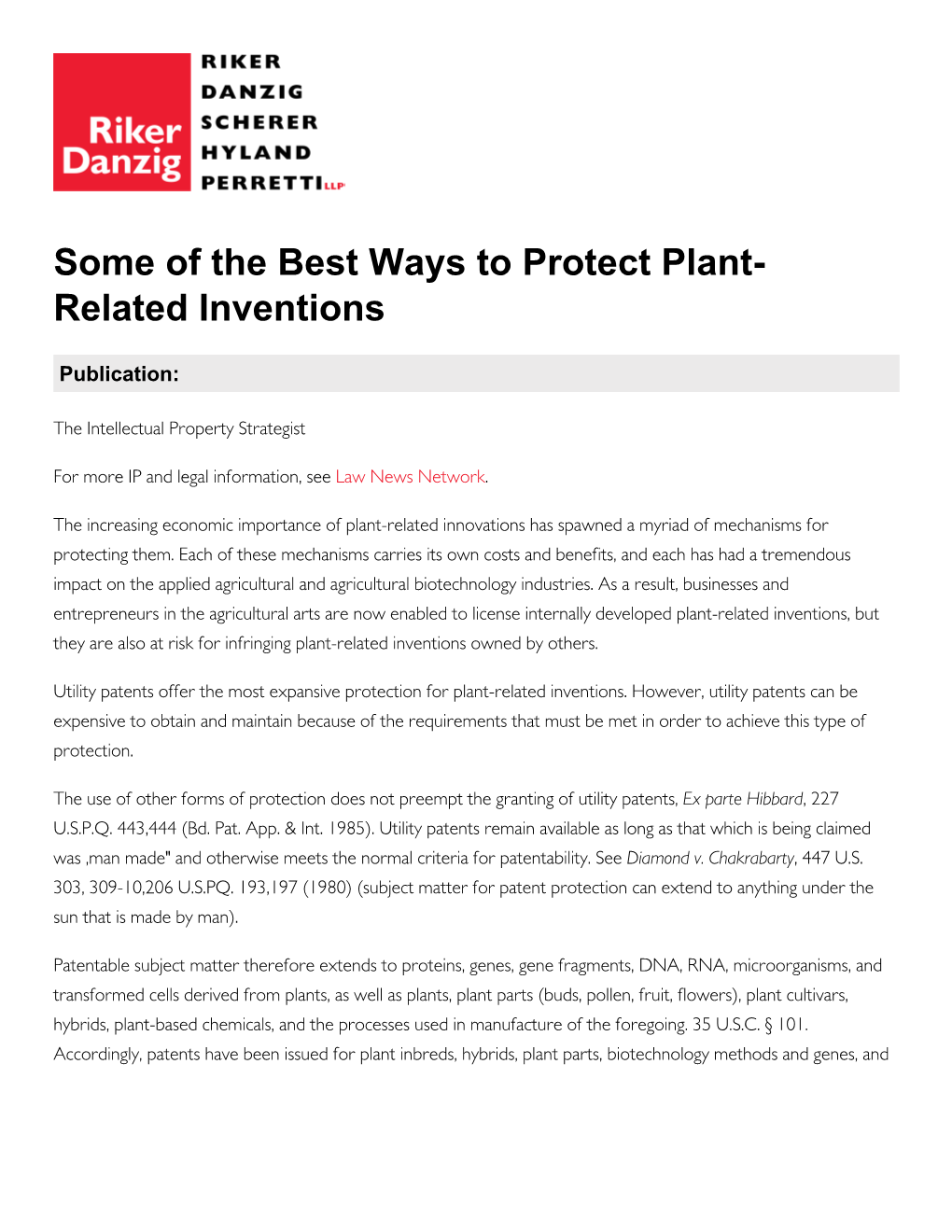 Some of the Best Ways to Protect Plant-Related Inventions