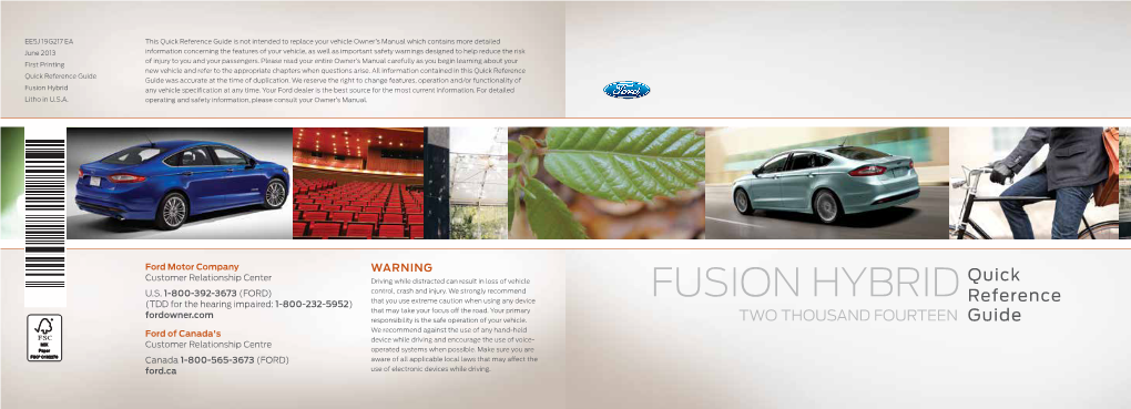 Fusion Hybrid Any Vehicle Specification at Any Time