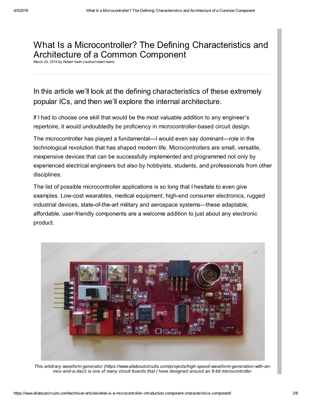 What Is a Microcontroller? the Defining Characteristics and Architecture of a Common Component