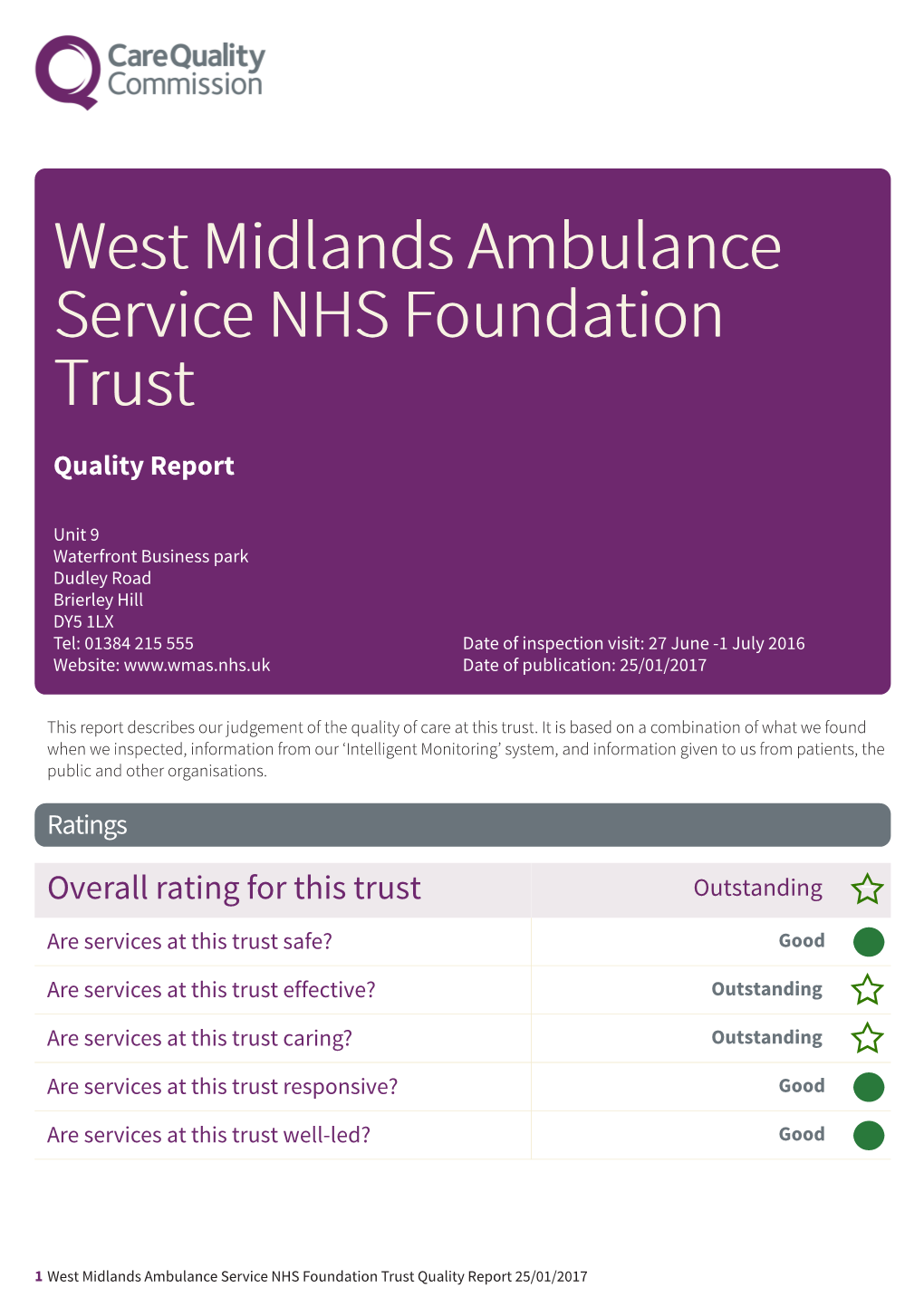 West Midlands Ambulance Service NHS Foundation Oundation Trust