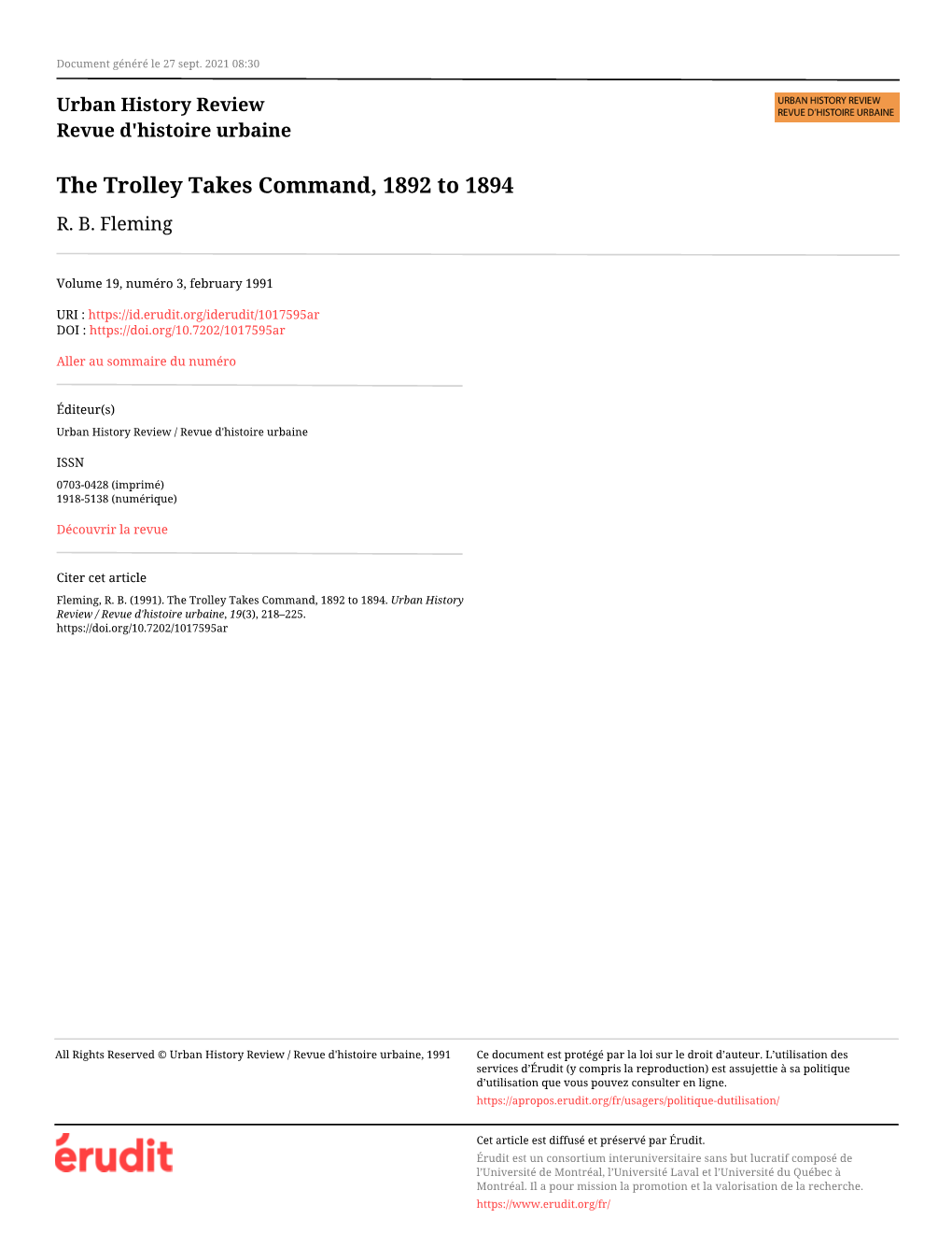 The Trolley Takes Command, 1892 to 1894 R