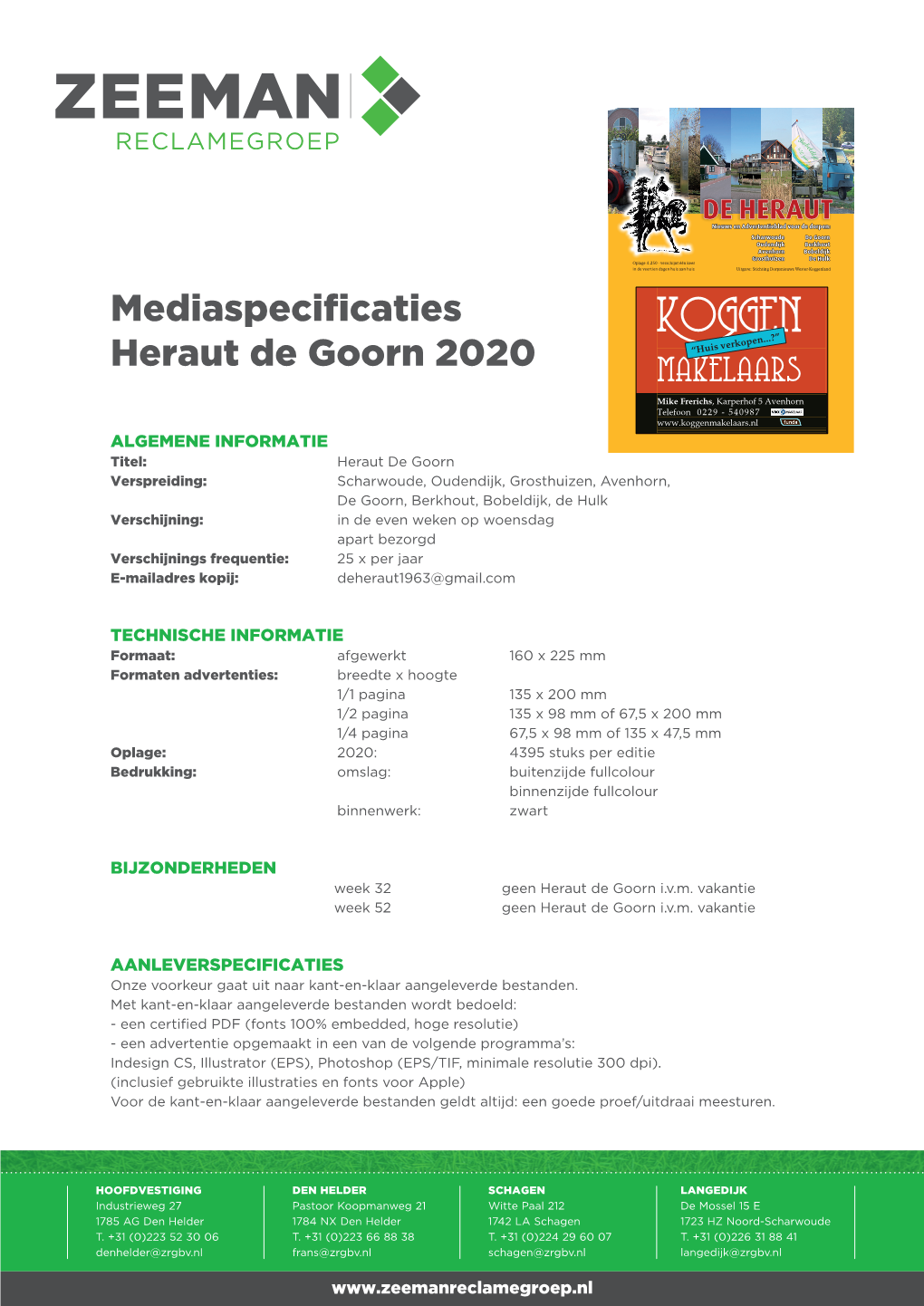 Mediaspecificaties Heraut De Goorn 2020 “Huis Verkopen...?”