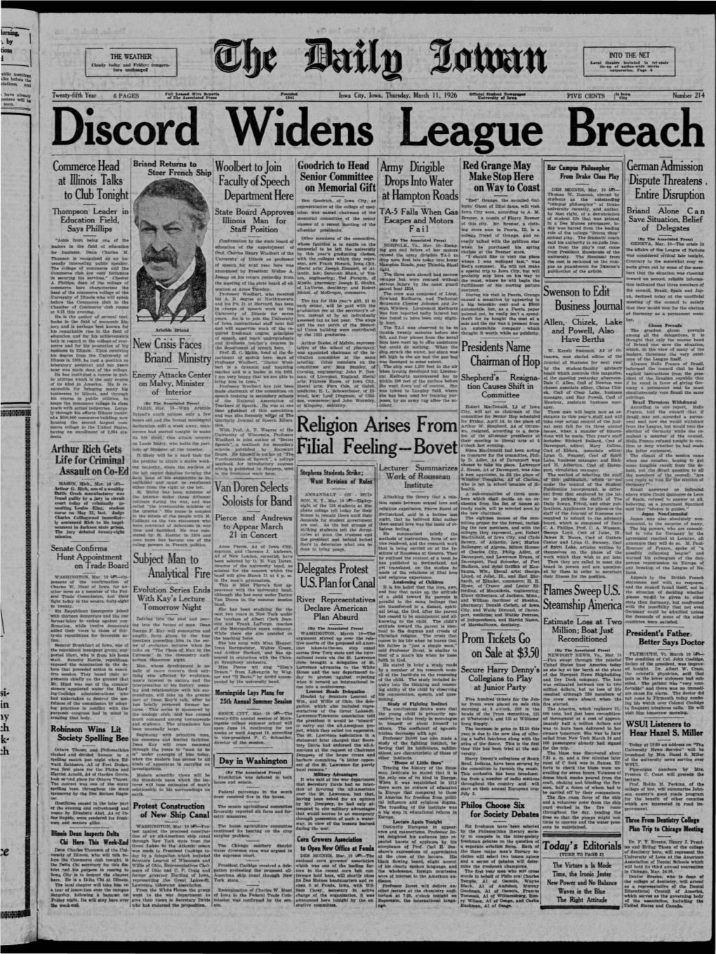 Daily Iowan (Iowa City, Iowa), 1926-03-11