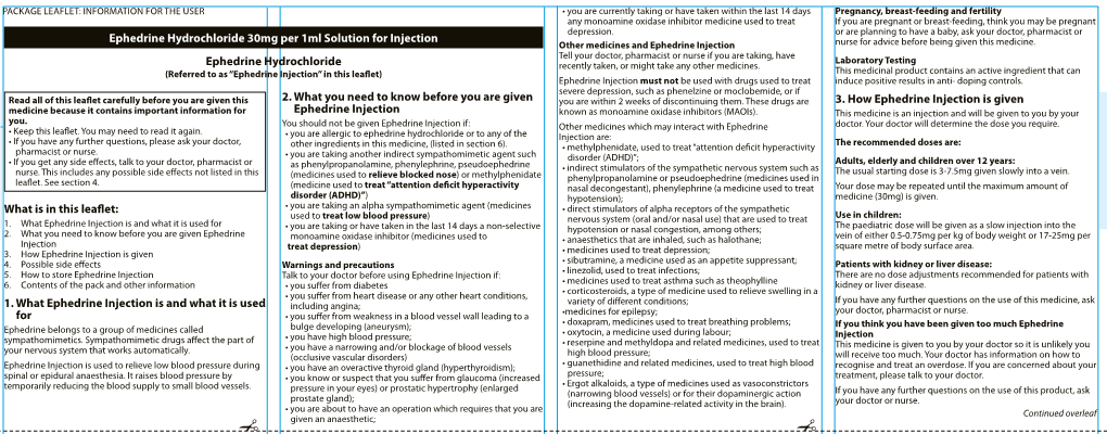 1. What Ephedrine Injection Is and What It Is Used for 2. What You Need