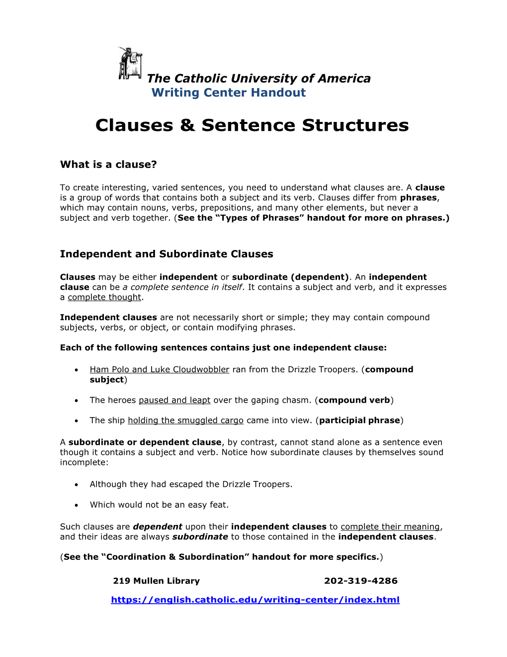 Clauses & Sentence Structures