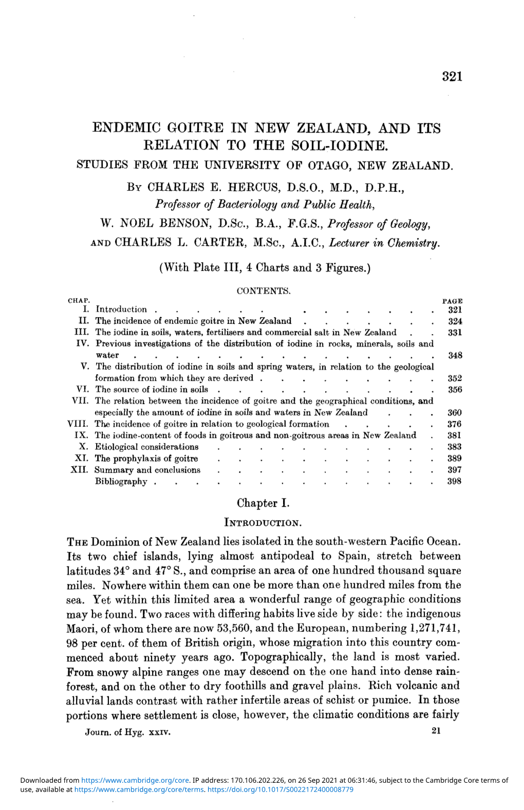 321 Endemic Goitre in New Zealand, and Its Relation to the Soil-Iodine