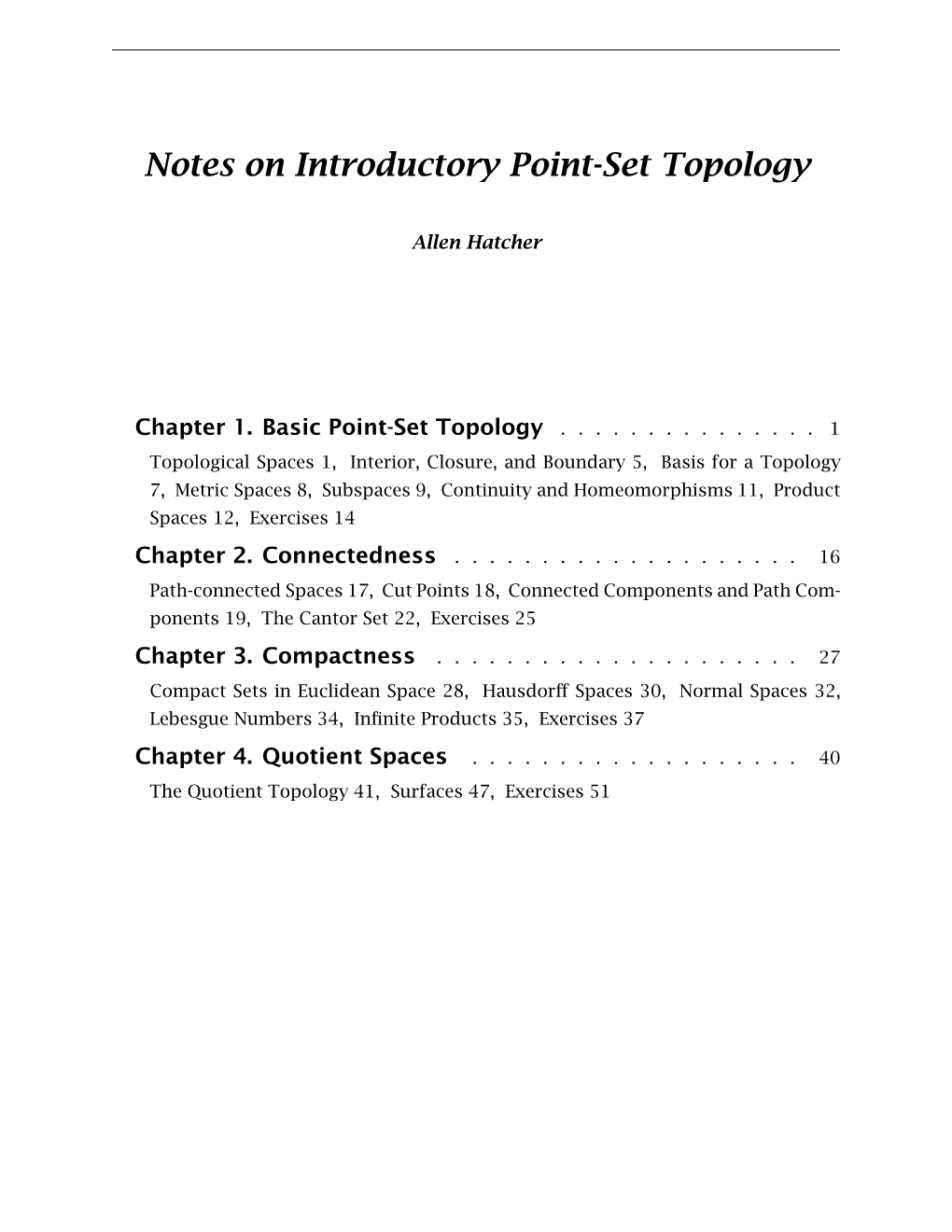 Notes on Introductory Point-Set Topology