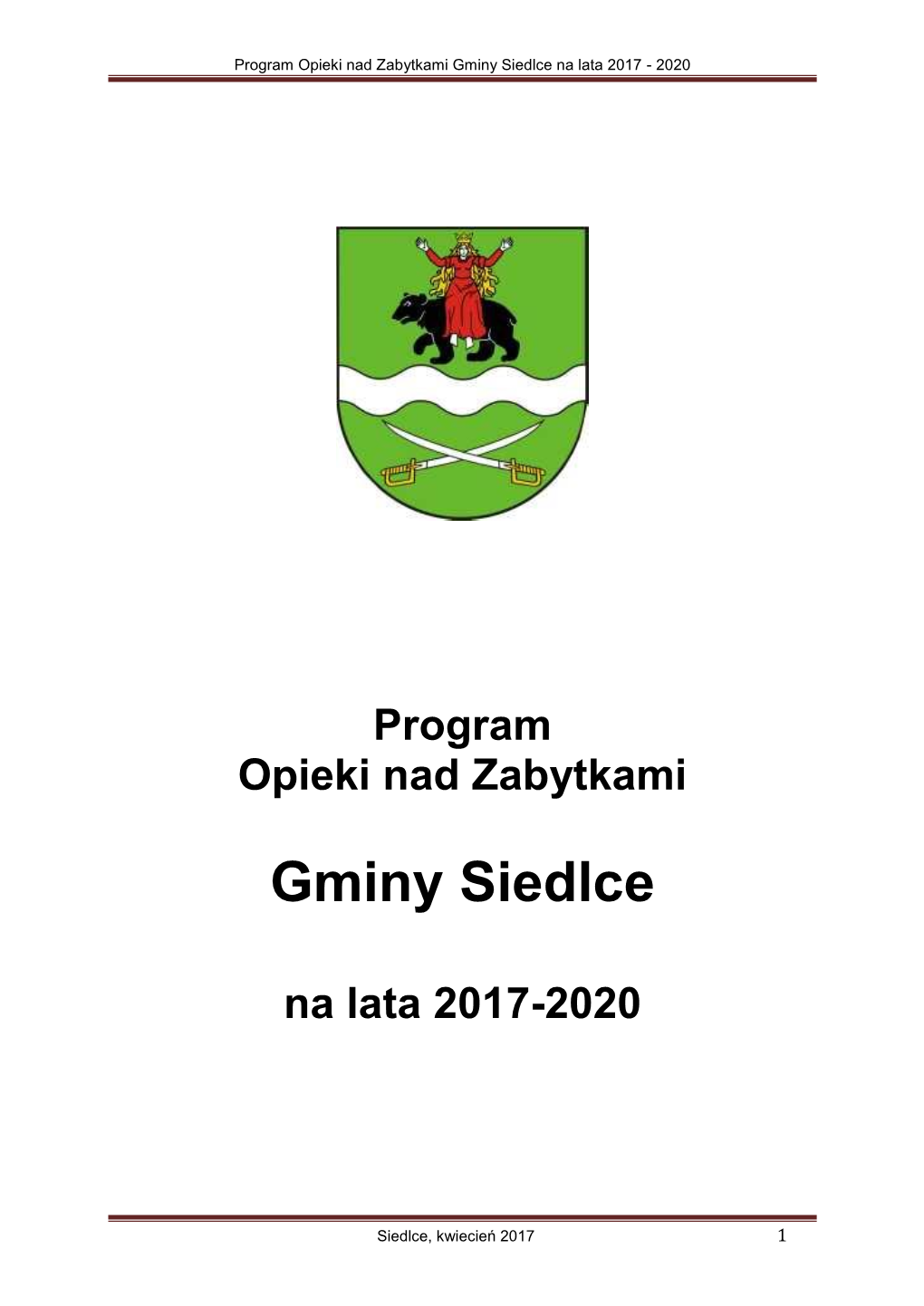 Gminy Siedlce Na Lata 2017 - 2020