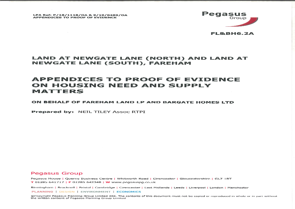 Housing Need & Supply Proof Appendices Part 1