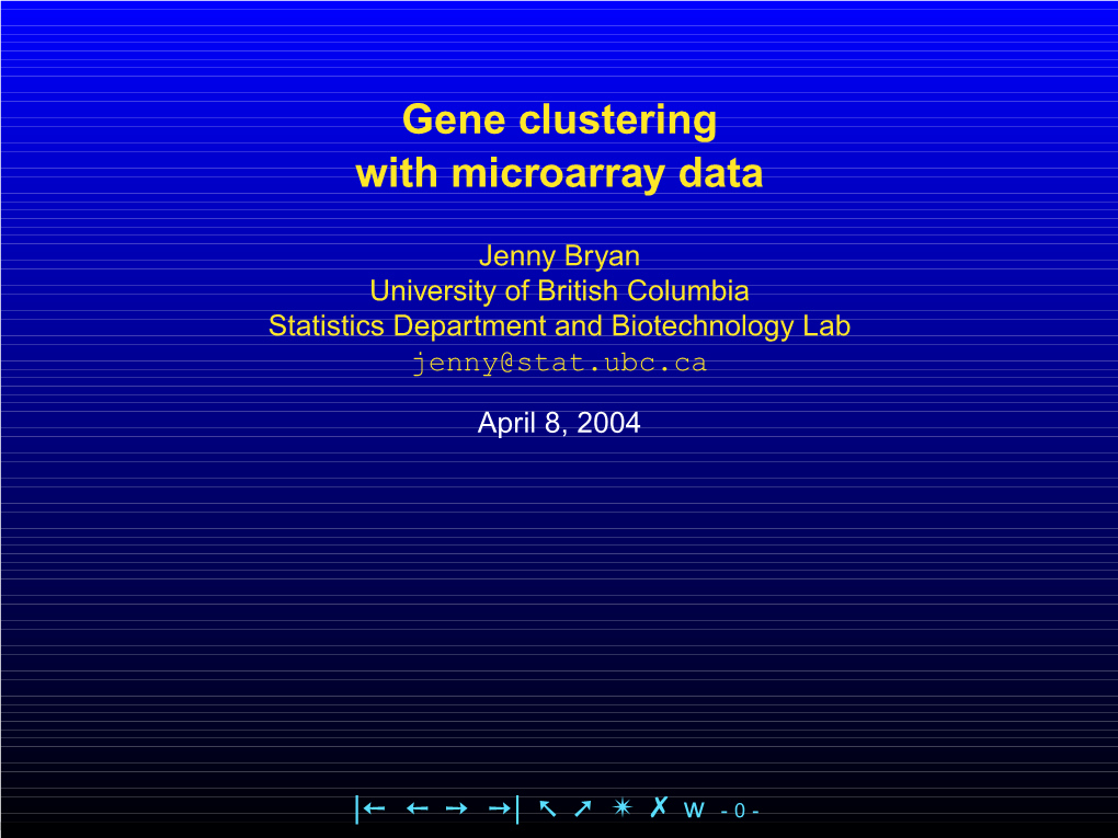 Cluster Analysis for Microarray Data