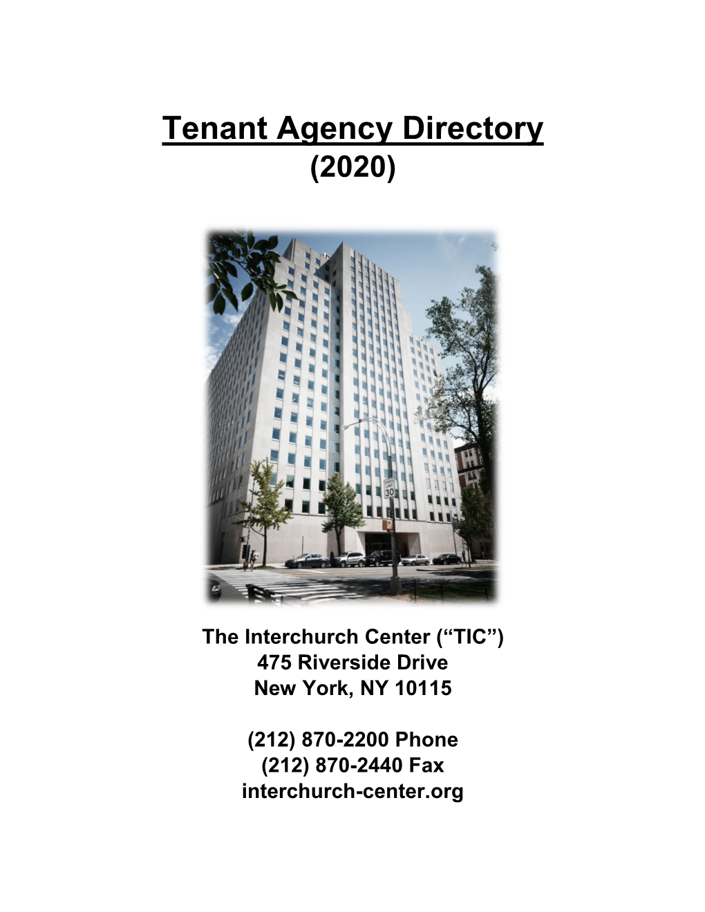 Tenant Agency Directory (2020)