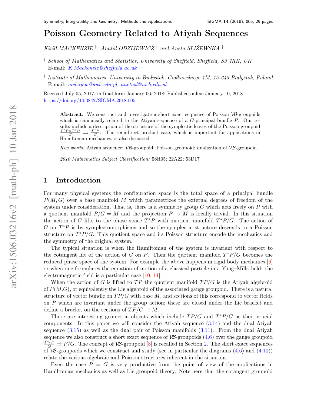 Poisson Geometry Related to Atiyah Sequences