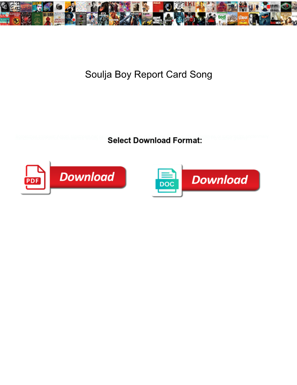 Soulja Boy Report Card Song