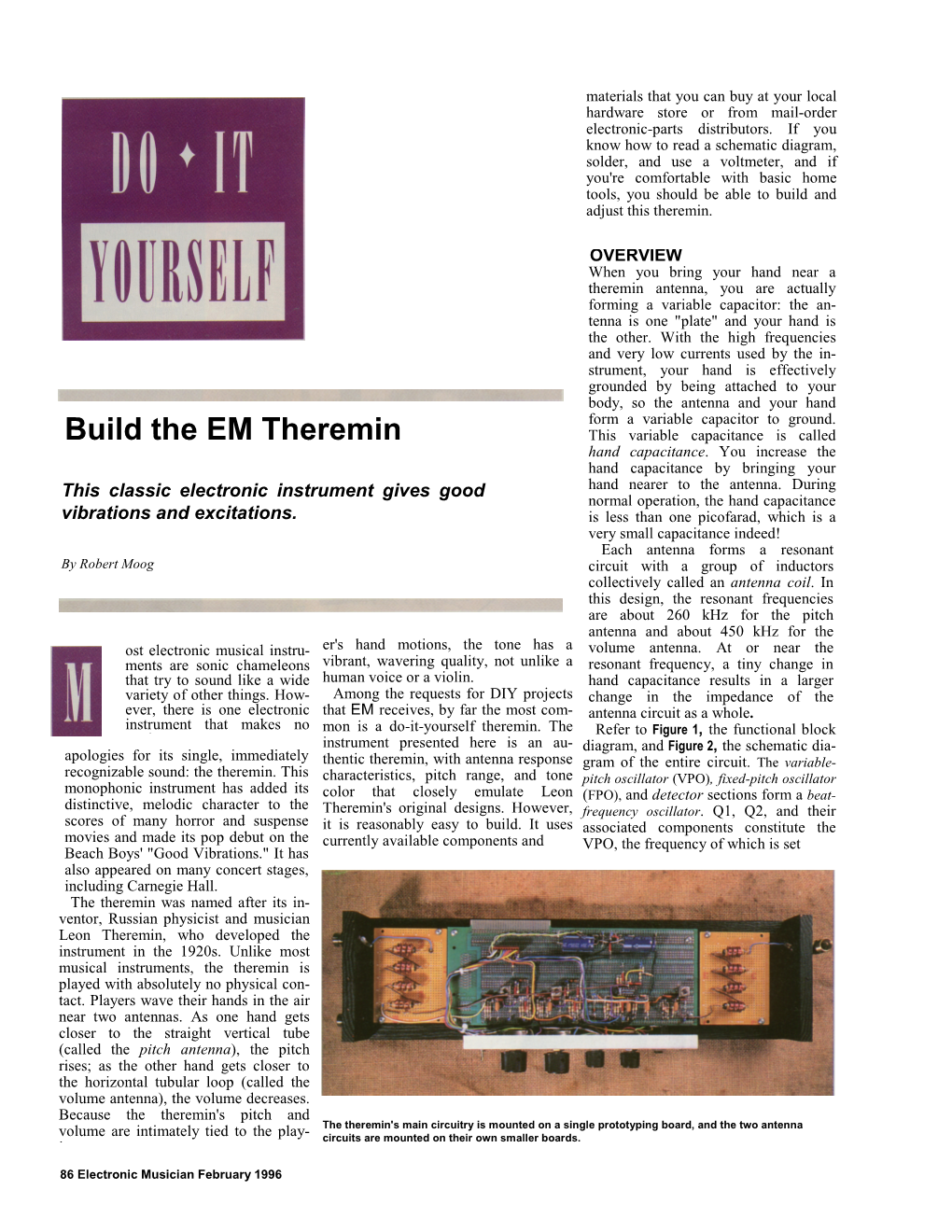 Build the EM Theremin This Variable Capacitance Is Called Hand Capacitance