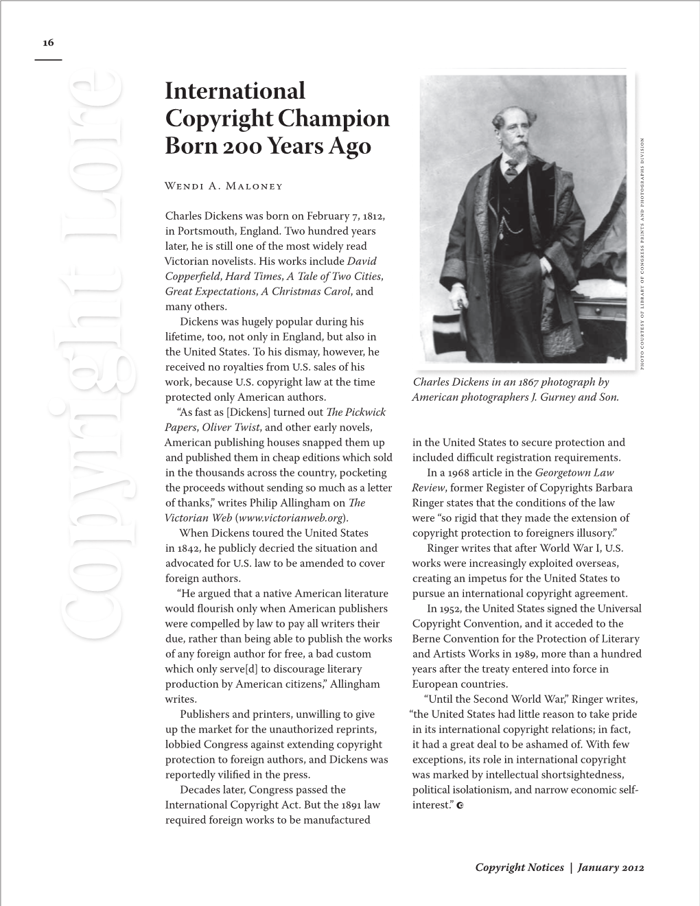 Copyright Lore: International Copyright Champion Born 200 Years