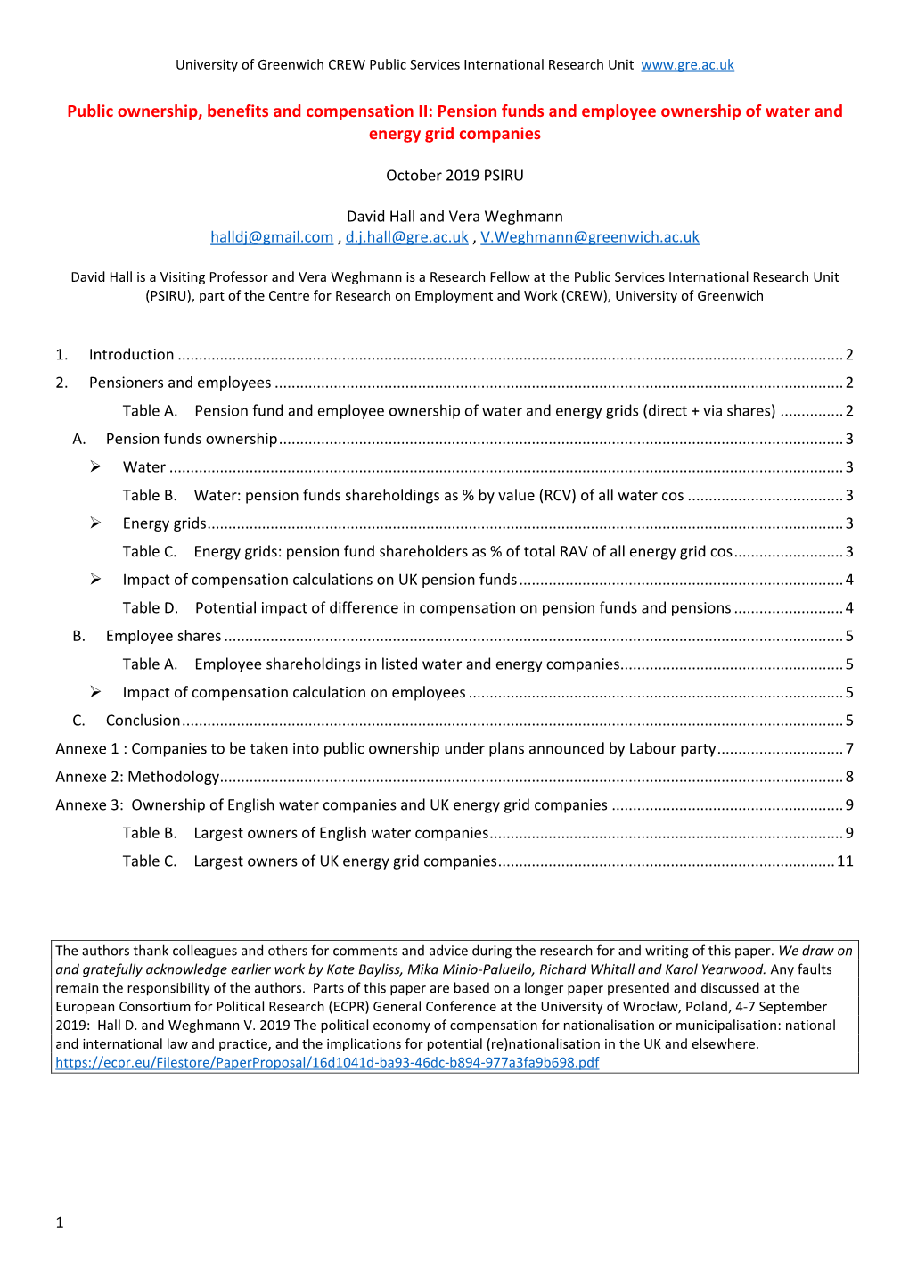 Pension Funds and Employee Ownership of Water and Energy Grid Companies