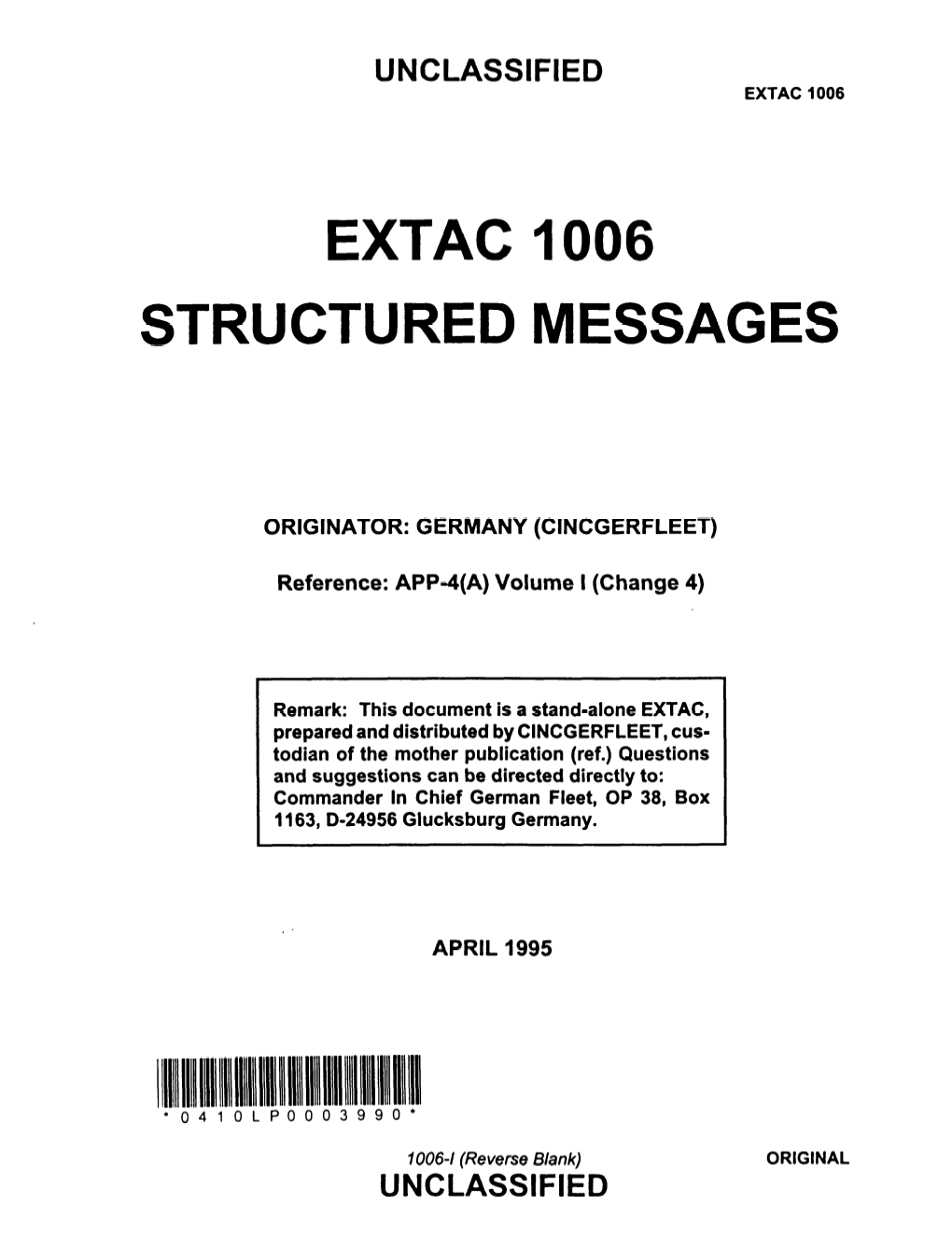 EXTAC 1006 -- Structured Messages