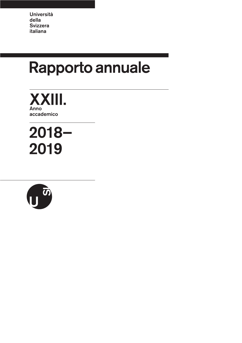 Rapporto Annuale XXIII. 2018– 2019