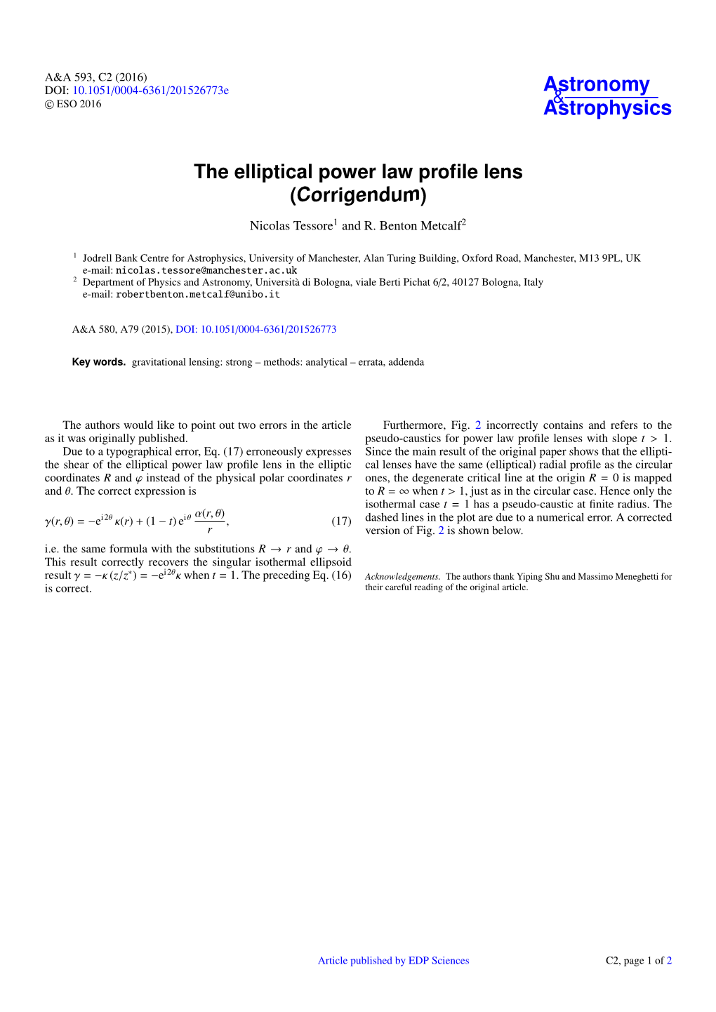 The Elliptical Power Law Profile Lens