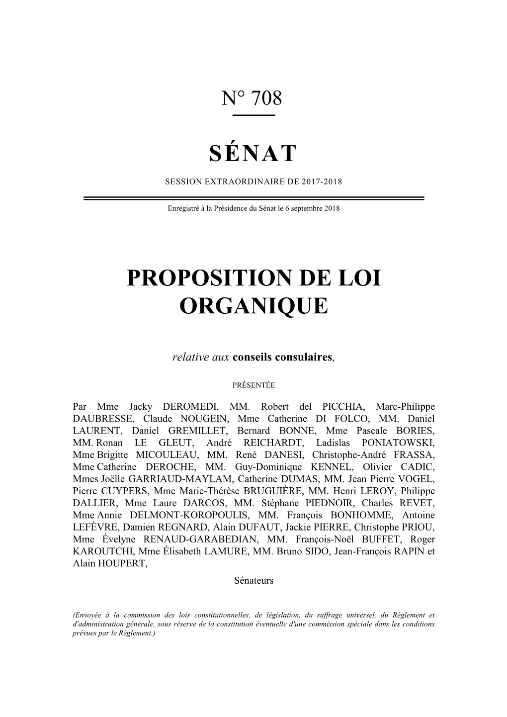 Texte De La Proposition De Loi Organique