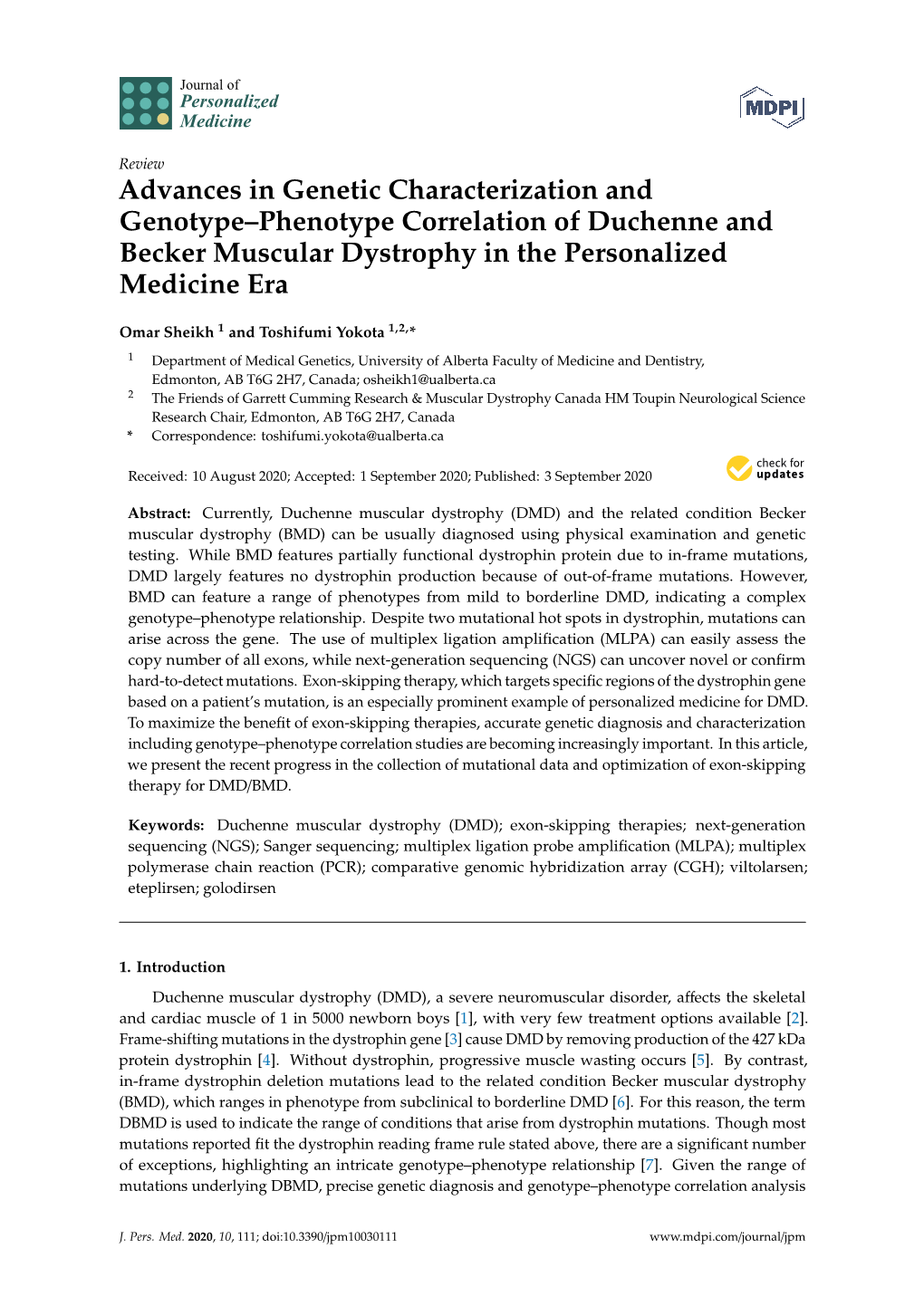 Advances in Genetic Characterization and Genotype–Phenotype Correlation of Duchenne and Becker Muscular Dystrophy in the Personalized Medicine Era
