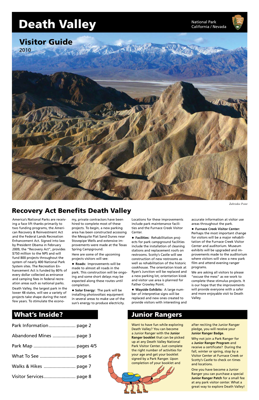Death Valley California / Nevada Visitor Guide 2010