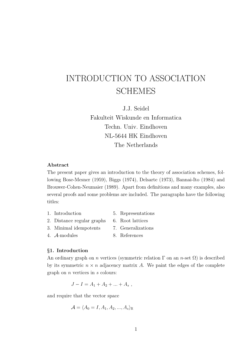 Association Schemes