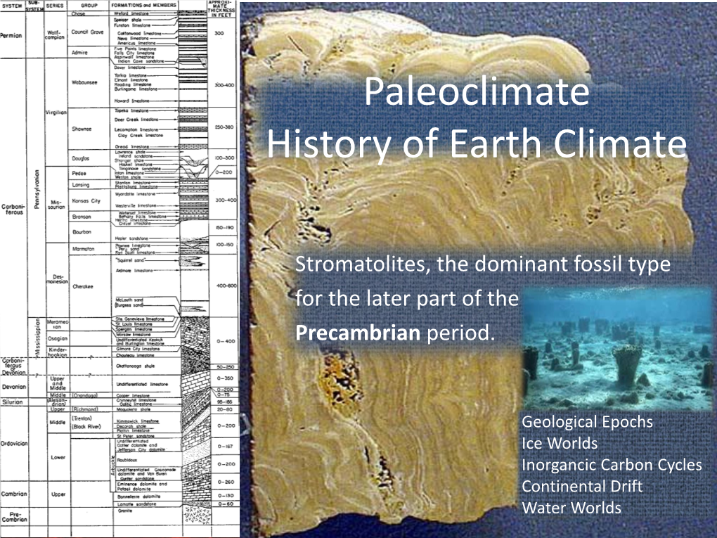 Paleoclimate History of Earth Climate