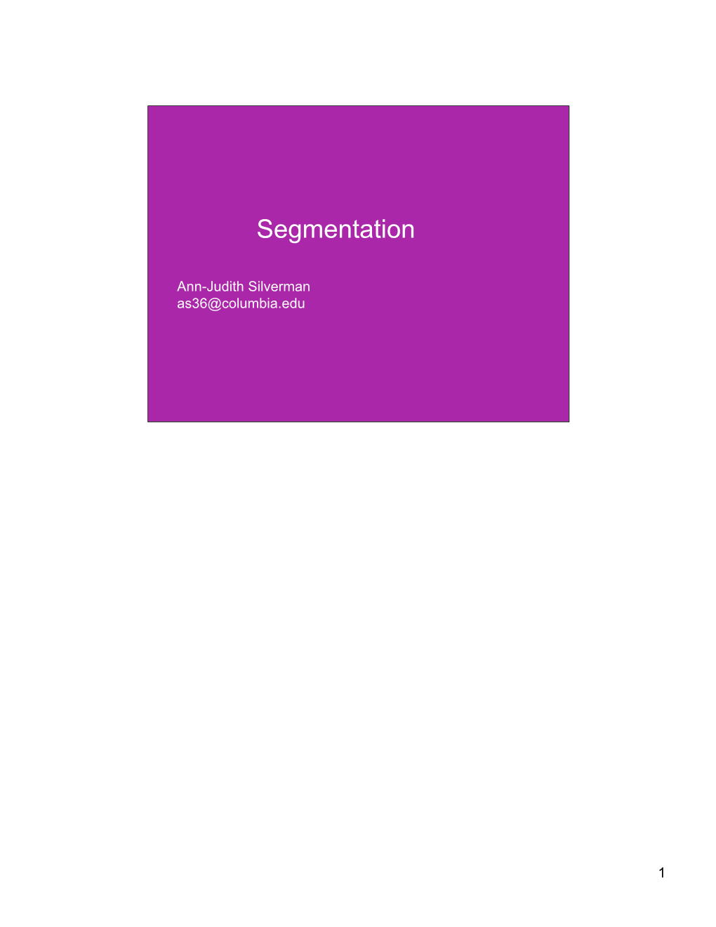 Segmentation