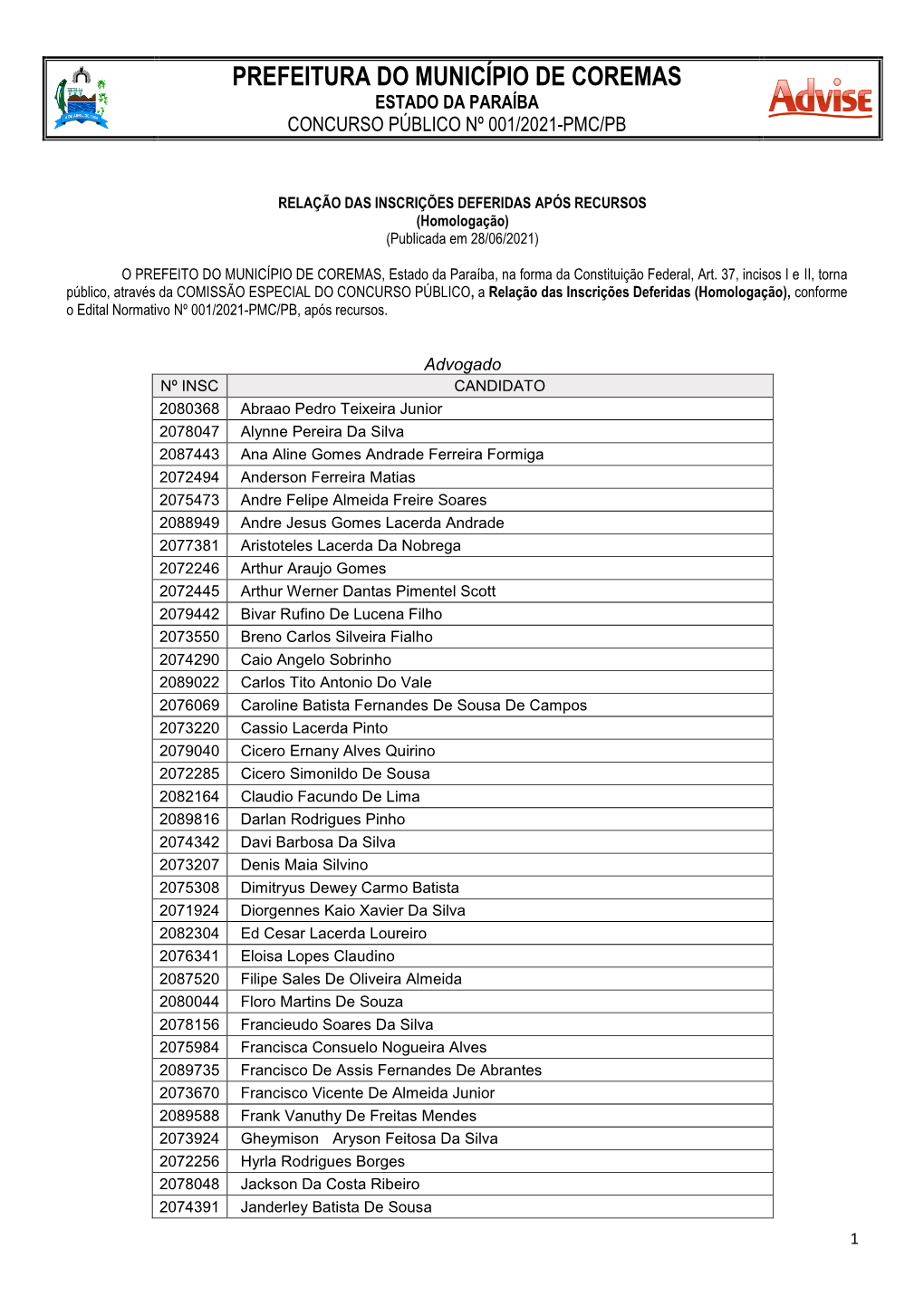 Prefeitura Do Município De Coremas Estado Da Paraíba