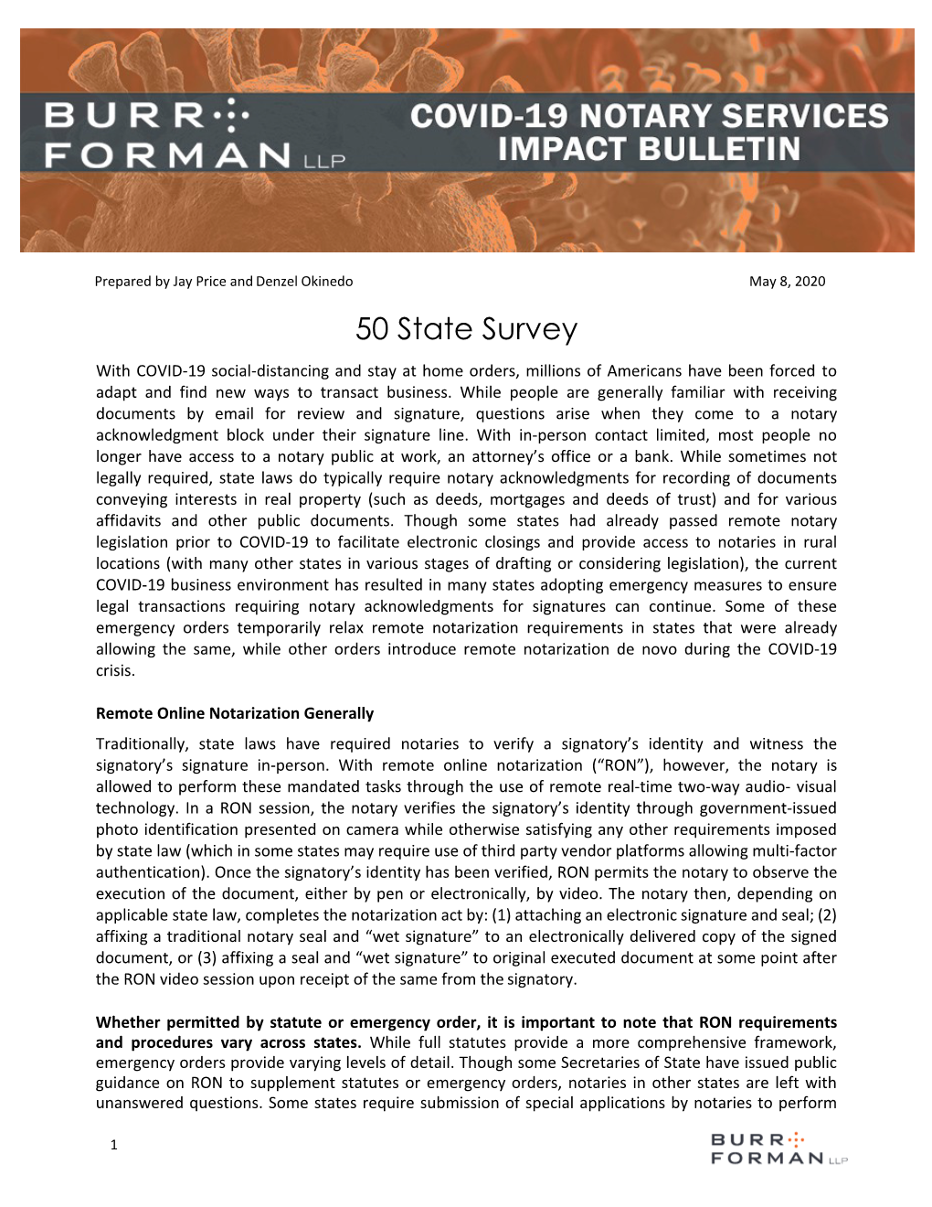 50 State Survey with COVID-19 Social-Distancing and Stay at Home Orders, Millions of Americans Have Been Forced to Adapt and Find New Ways to Transact Business