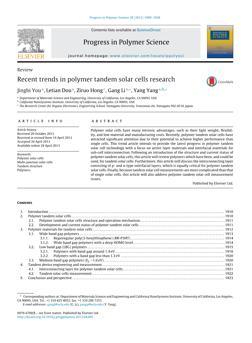 Recent Trends in Polymer Tandem Solar Cells Research