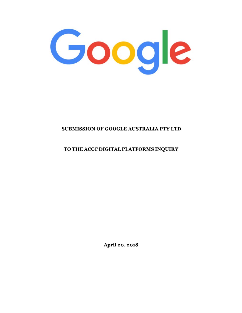 Submission of Google Australia Pty Ltd To