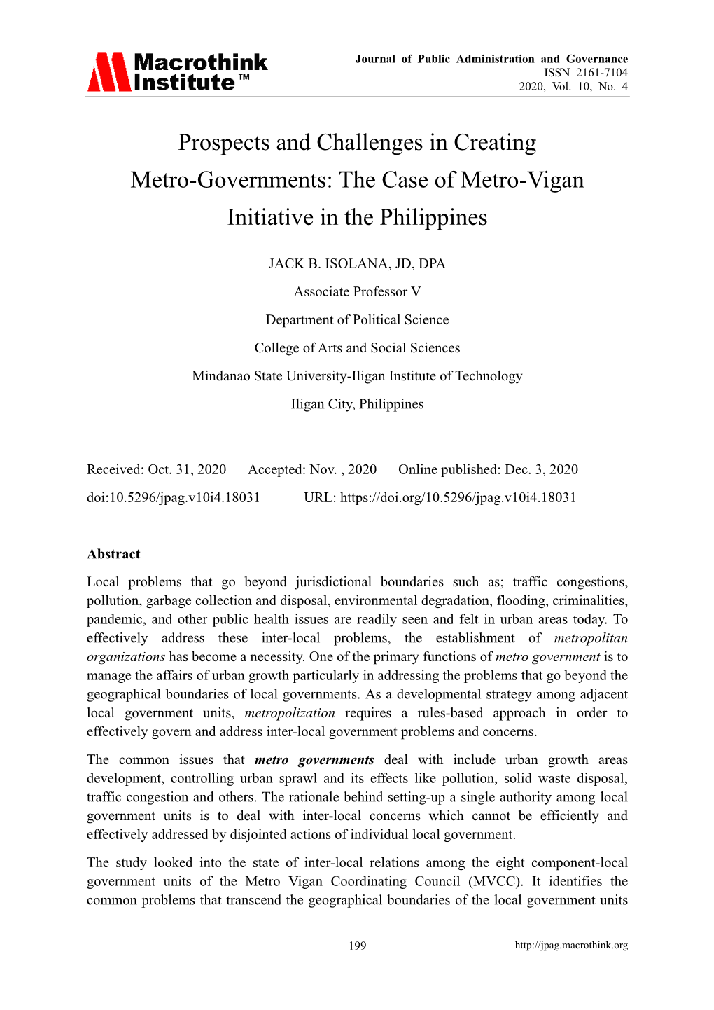 The Case of Metro-Vigan Initiative in the Philippines