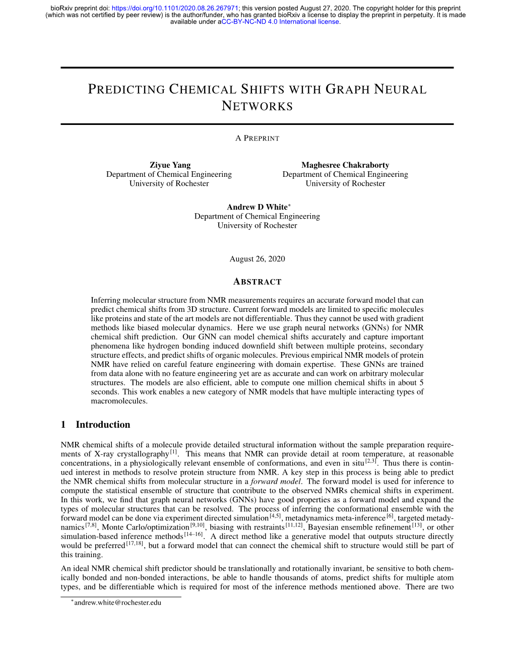 Predicting Chemical Shifts with Graph Neural Networks APREPRINT