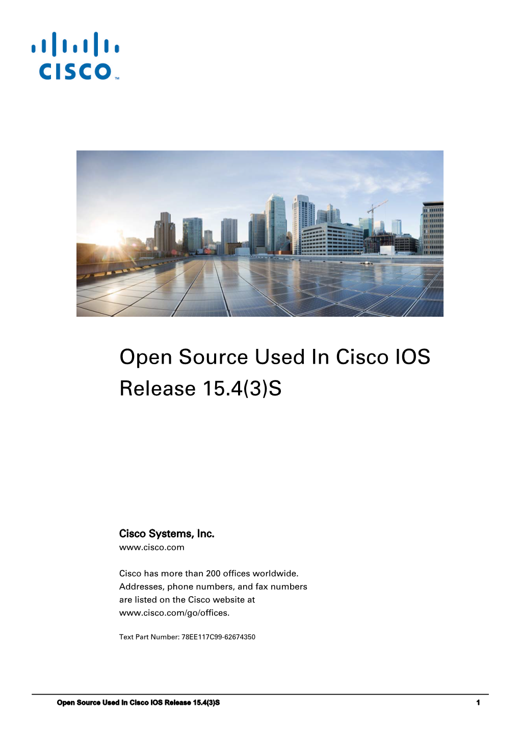 Open Source Licensing Information for Cisco IOS Release 15.4(3)S
