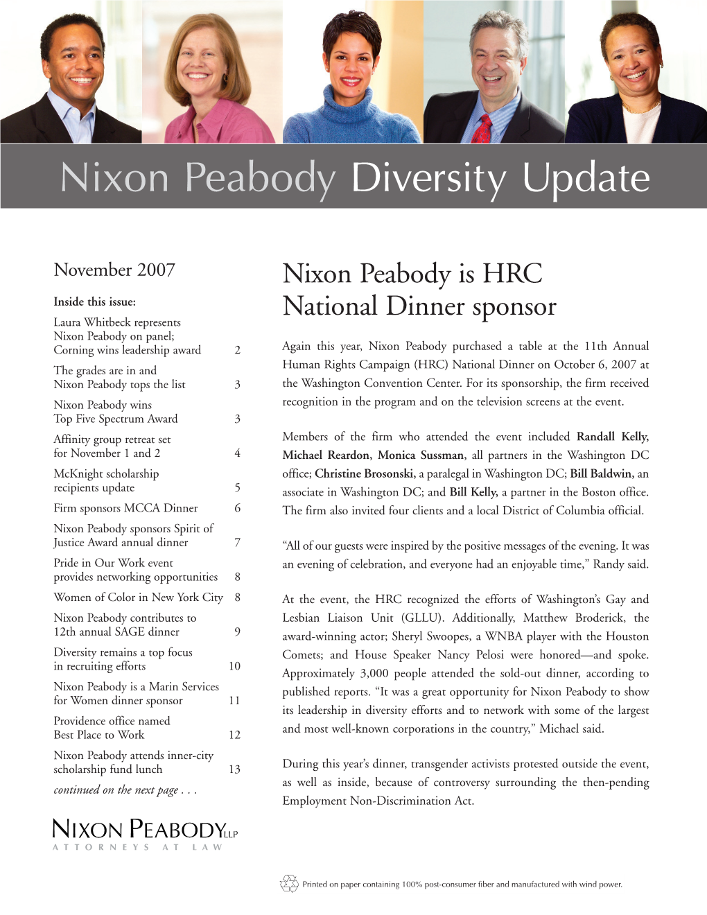 Nixon Peabody Diversity Update