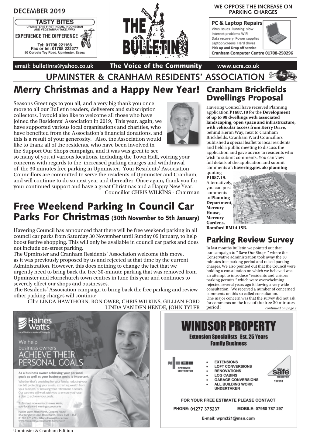 Merry Christmas and a Happy New Year! Free Weekend Parking In