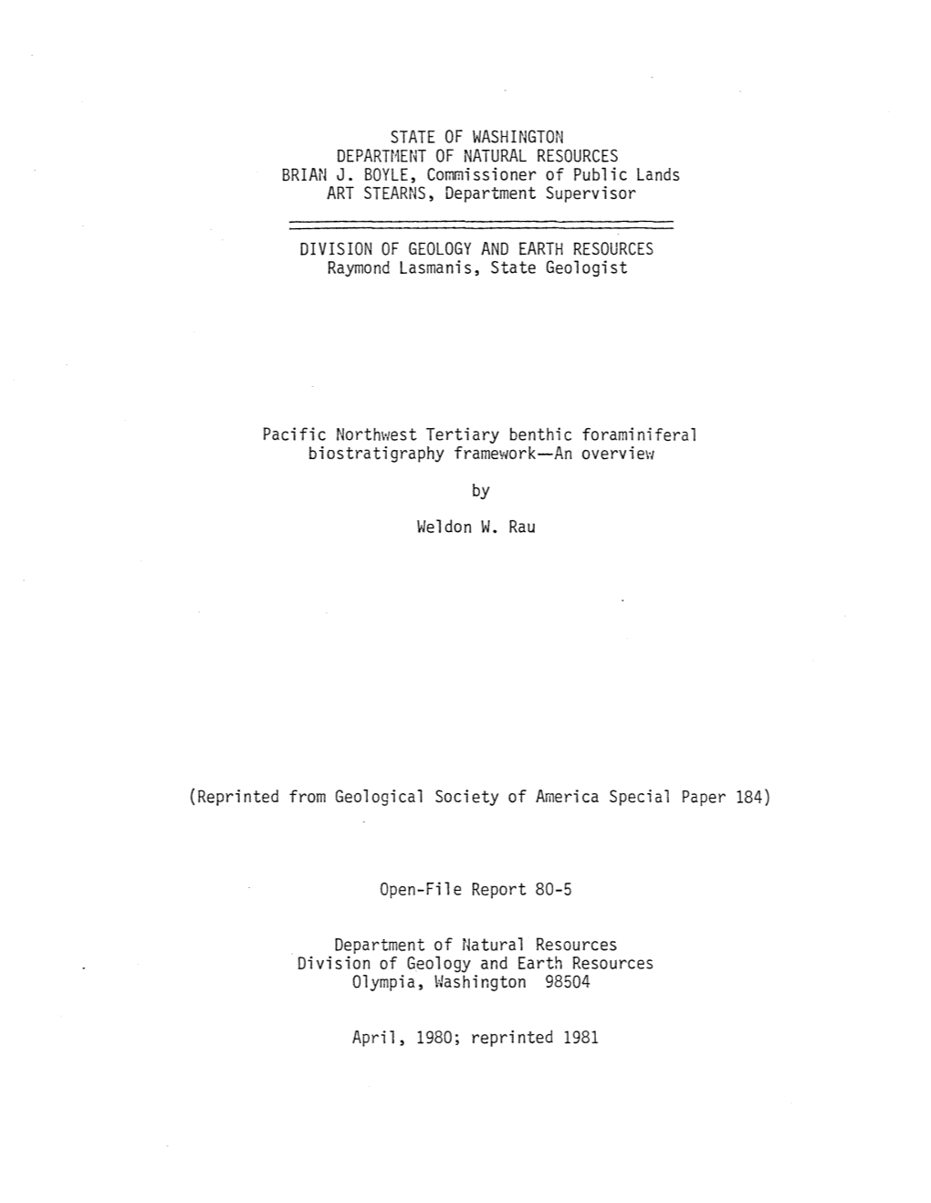 Pacific Northwest Cenozoic Biostratigraphy 71