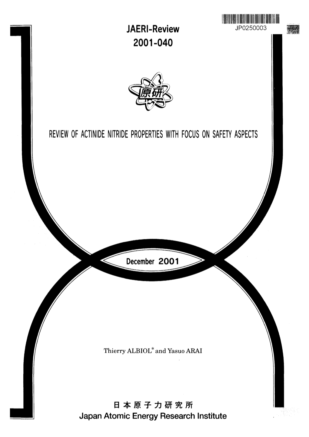 JAERI-Review 2001-040 REVIEW of ACTINIDE NITRIDE PROPERTIES