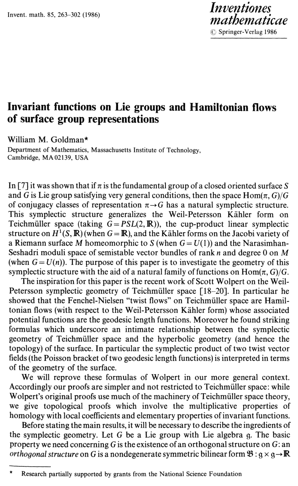 Invariant Functions and Hamiltonian Flows of Surface Group Representations