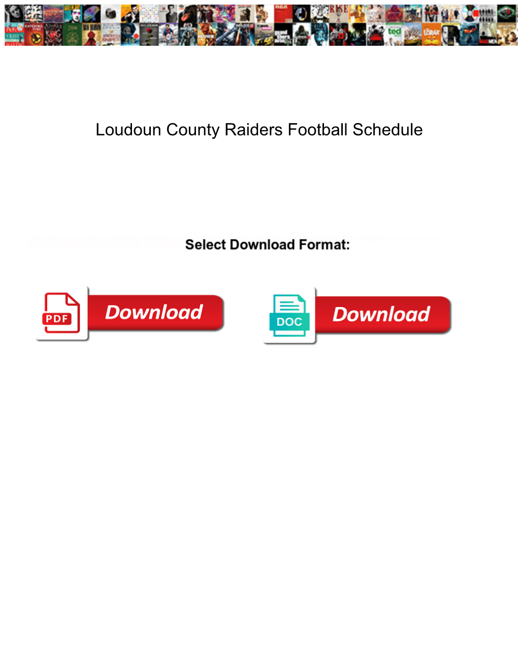 Loudoun County Raiders Football Schedule