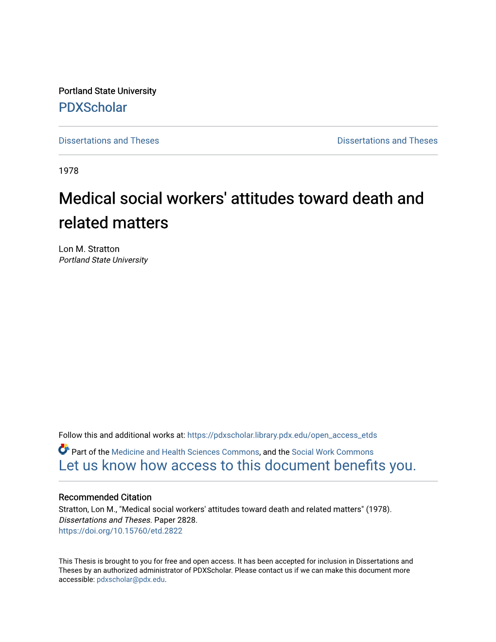 Medical Social Workers' Attitudes Toward Death and Related Matters