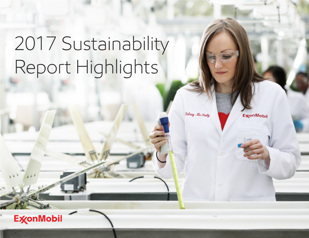 2017 Sustainability Report Highlights Table of Contents More About This Report