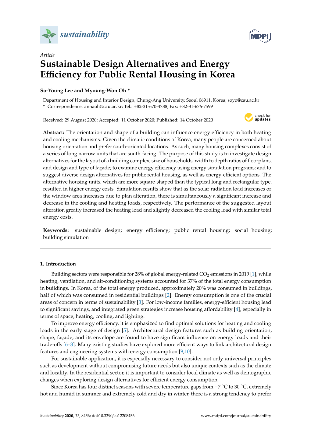 Sustainable Design Alternatives and Energy Efficiency for Public Rental