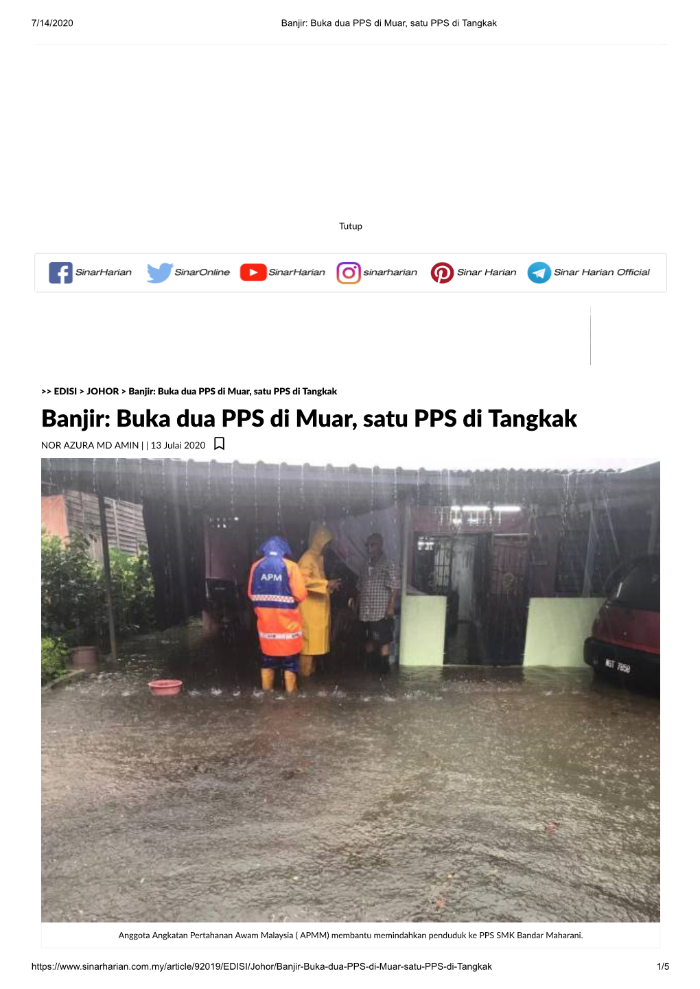 Buka Dua PPS Di Muar, Satu PPS Di Tangkak